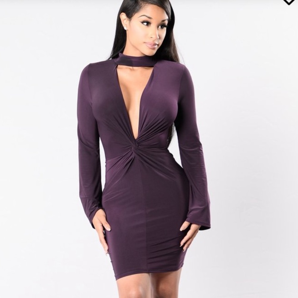 Fashion Nova New Beginnings Dress - Eggplant